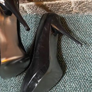 STEVE MADDEN P-KARRO black leather size 11 5 inch heels